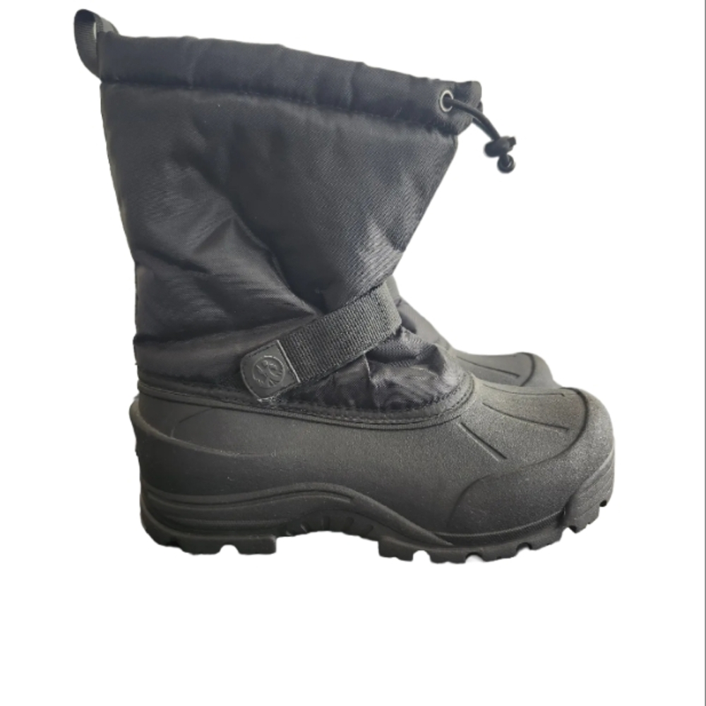 Big Kid Black Insulated Winter Snow Boots